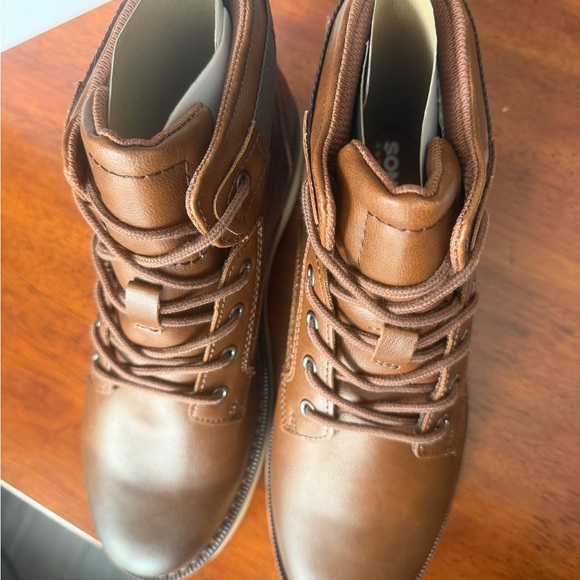 NWT Sonoma Men\'s Tan-Brown Leather Lace-Up Boots main image 5